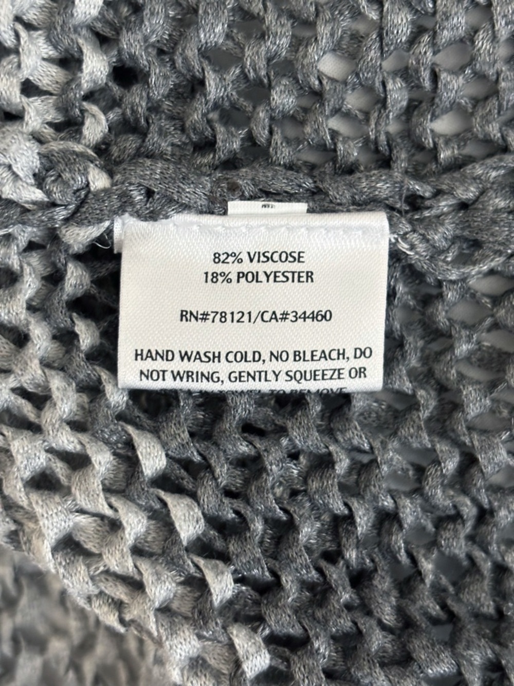 Eileen Fisher Grey Colorblock Chunky Knit Cardigan Sweater Medium - Picture 5 of 6